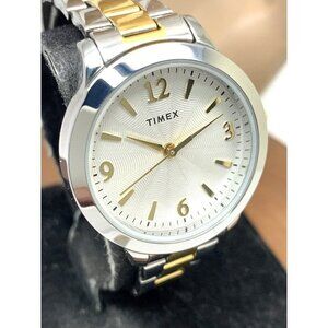 Timex Women's Watch TW2V35900 Quartz Silver Dial Two Tone Stainless Stee…